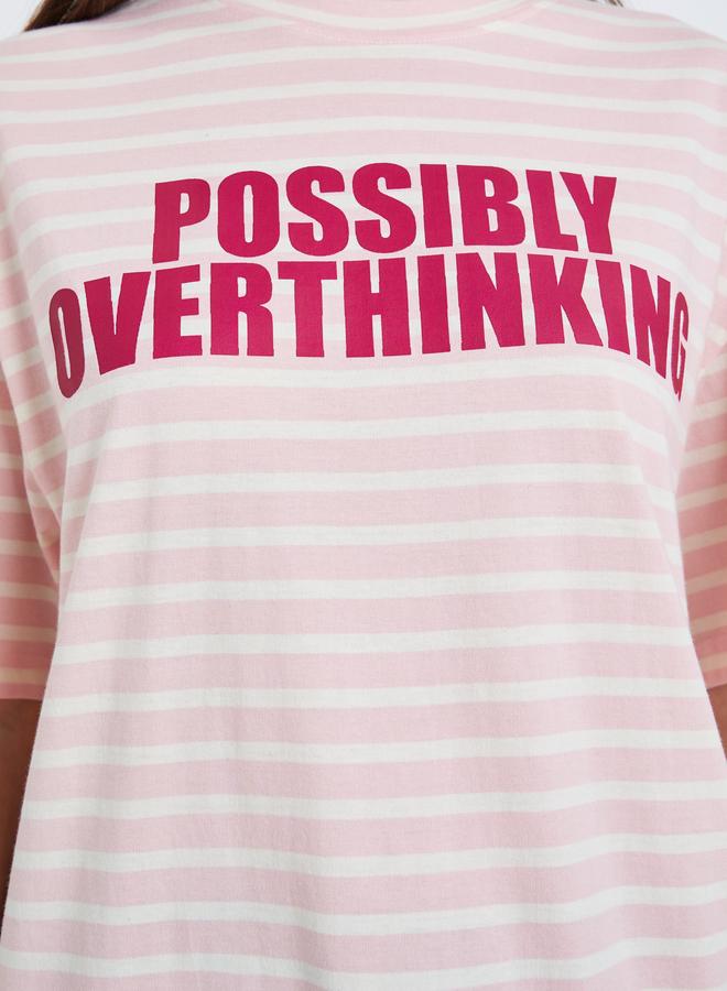 ستايلي تيشيرت مخطط بقصة واسعة - Image 4